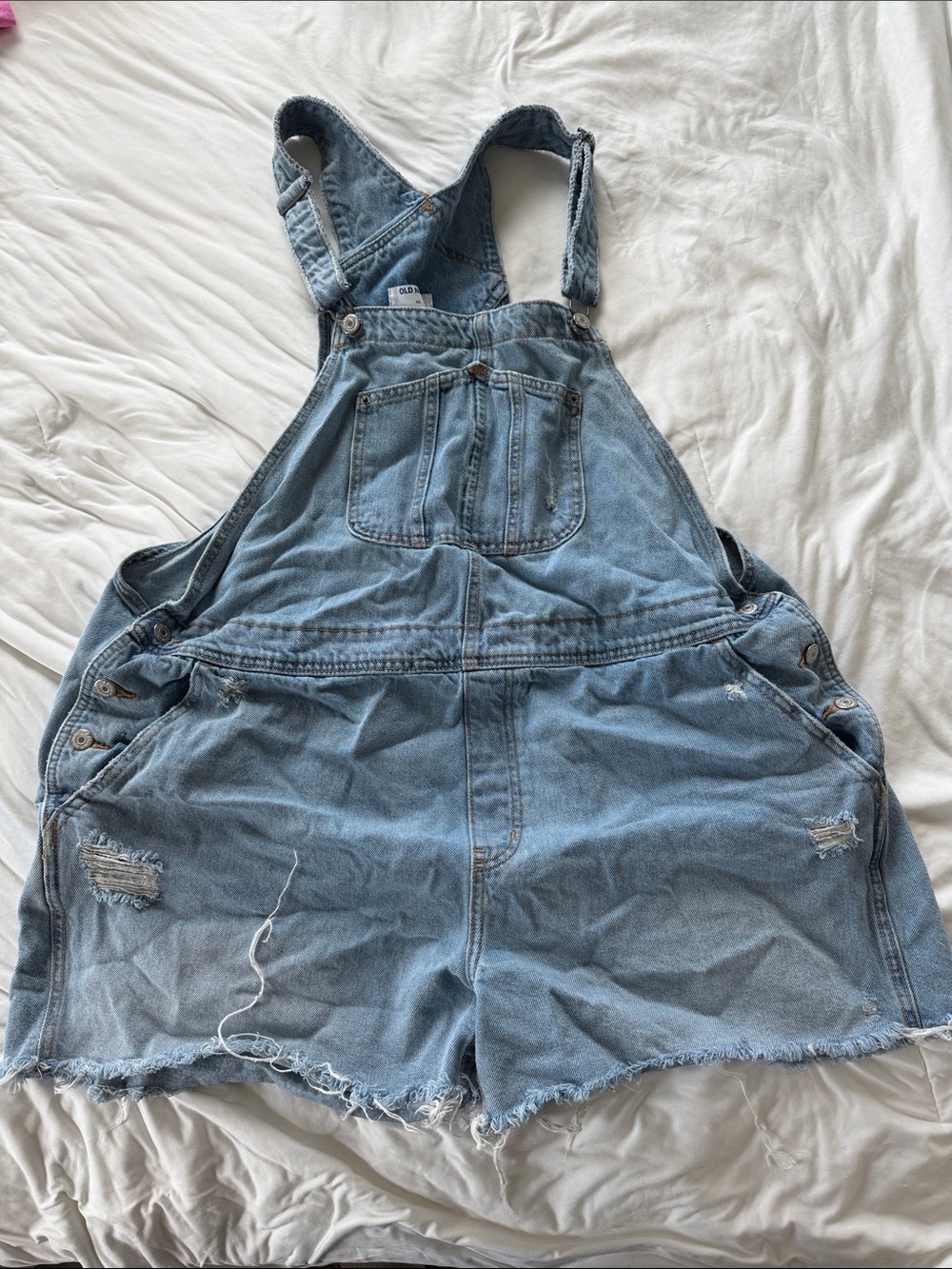 Old Navy Light Blue Denim Short Overalls